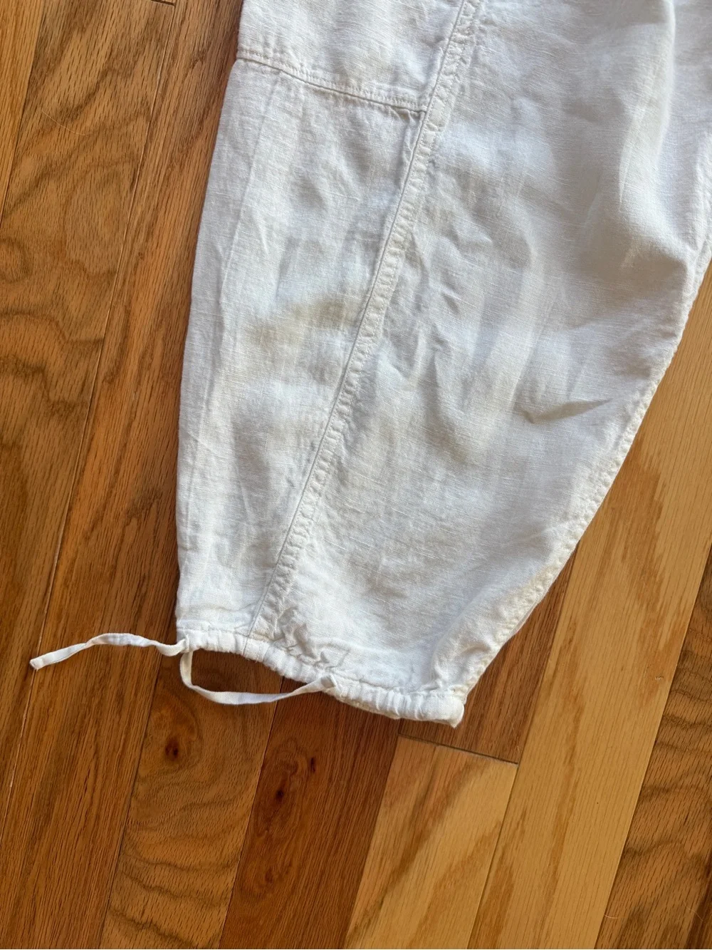 Everlane white linen cargo pants